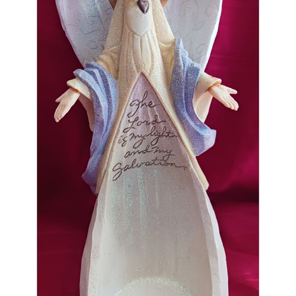 Enesco Foundations by Karen Hann Angel Figurine With Psalm 27:1 Verse Design - Picture 9 of 16